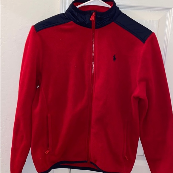 Polo Ralph Lauren Red Fleece Zip Up - Picture 1 of 1